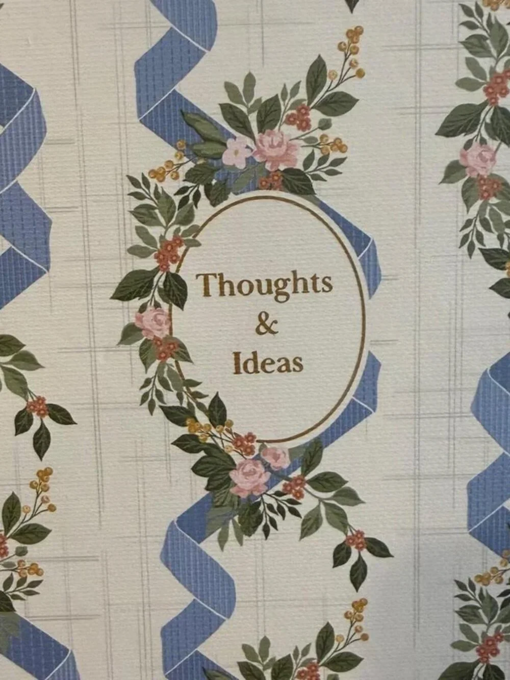 Floral ribbon spiral lined notebook
